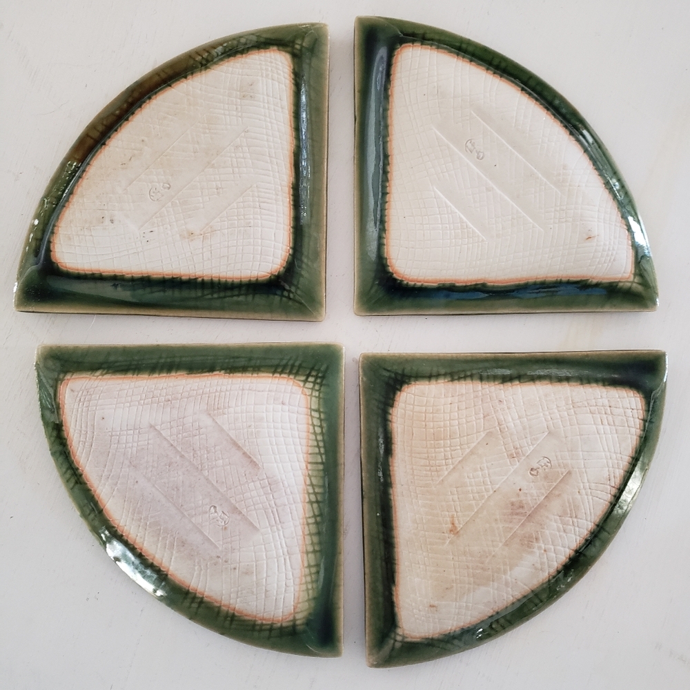 Japanese Serving Dishes, Set Of 4, Vintage, Green - Picture 6 of 8